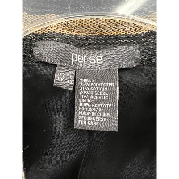 Per Se Black and Gold Stripe Coat size 16 - Picture 4 of 4